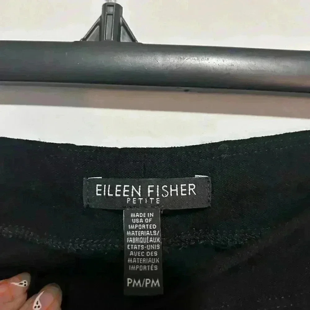Eileen Fisher Washable Stretch Crepe Pant Pull On Crop Elastic Waist Petite M - Picture 3 of 5